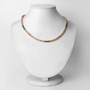 Bids.com 11.65 Carat Created Multi Sapphire .925 Sterling Silver Necklace Necklaces