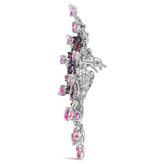 Bids.com 18K White Gold 1.00 Cttw Diamond, Ruby  Sapphire, and Amethyst Mixed Gemstone Butterfly Brooch Pin (G-H Color, VS1-VS2 Clarity) Accessories
