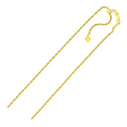 Bids.com Sterling Silver in Yellow Finish 1.5mm Adjustable Rope Chain Necklaces