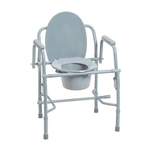 RIO Medical Supplies Steel Drop Arm Bedside Commode with Padded Arms