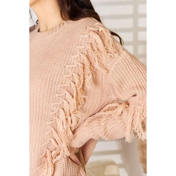 And The Why Tassel Detail Long Sleeve Sweater