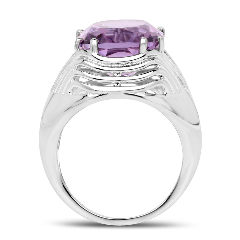 Bids.com 10.02 Carat Genuine Amethyst .925 Sterling Silver Ring Rings