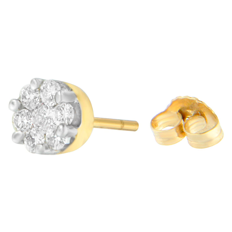 Bids.com 14K Yellow Gold 3/4 cttw Round Cut Diamond Stud Earring (I-J, SI2-I1) Earrings