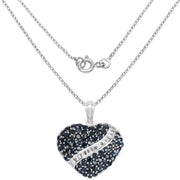 Bids.com 4.60 Carat Genuine Blue Sapphire and White Topaz .925 Sterling Silver Pendant Pendants