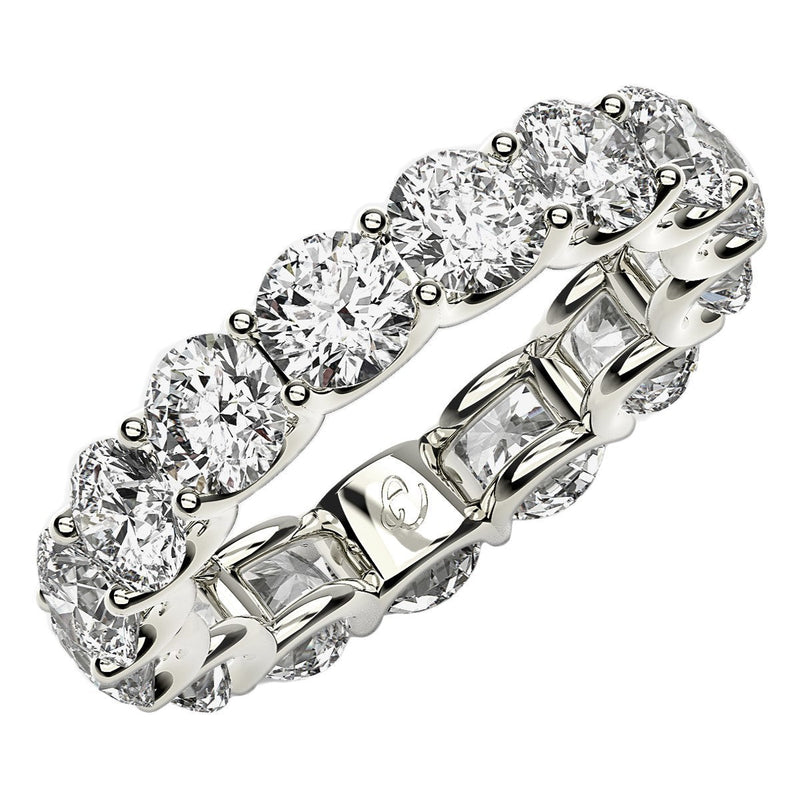 Bids.com Round Cut Lab Grown Diamond Eternity Ring in 14k White Gold (5 cttw FG/VS2) Rings