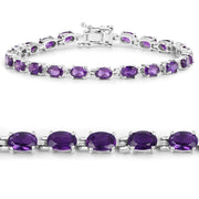 Bids.com 7.98 Carat Genuine Amethyst .925 Sterling Silver Bracelet Bracelets