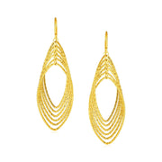 Bids.com 14k Yellow Gold Post Earrings with Textured Marquise Shapes Earrings