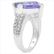 Bids.com 10.30 Carat Genuine Amethyst .925 Sterling Silver Ring Rings