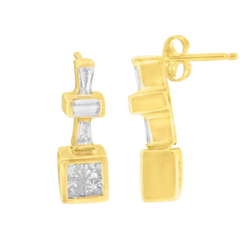 Bids.com 14K Yellow Gold 1 1/3 cttw Diamond Hoop Earrings (G-H, VS1-VS2) Earrings