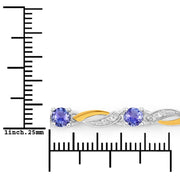 Bids.com 0.77 Carat Genuine Tanzanite and White Sapphire .925 Sterling Silver Bracelet Bracelets