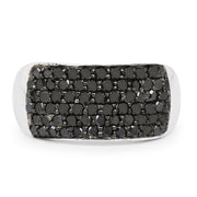 Bids.com 1.21 Carat Genuine Black Diamond .925 Sterling Silver Ring Rings