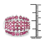 Bids.com 2.70 Carat Genuine Ruby .925 Sterling Silver Ring Rings