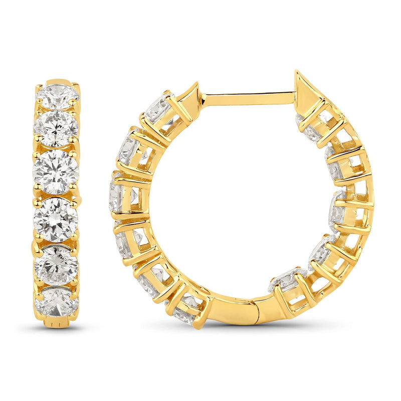 Bids.com 3.08 Carat Genuine Lab Grown Diamond 14K Yellow Gold Earrings Earrings