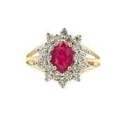 Bids.com 1.65ct Ruby Diamond Ring 14KT Yellow Gold Rings