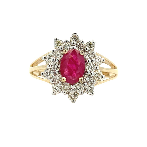Bids.com 1.65ct Ruby Diamond Ring 14KT Yellow Gold Rings