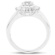 Bids.com 0.75 Carat Genuine White Diamond .925 Sterling Silver Ring Rings