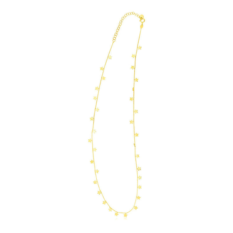 Bids.com 14K Yellow Gold Necklace with Dangling Stars Necklaces