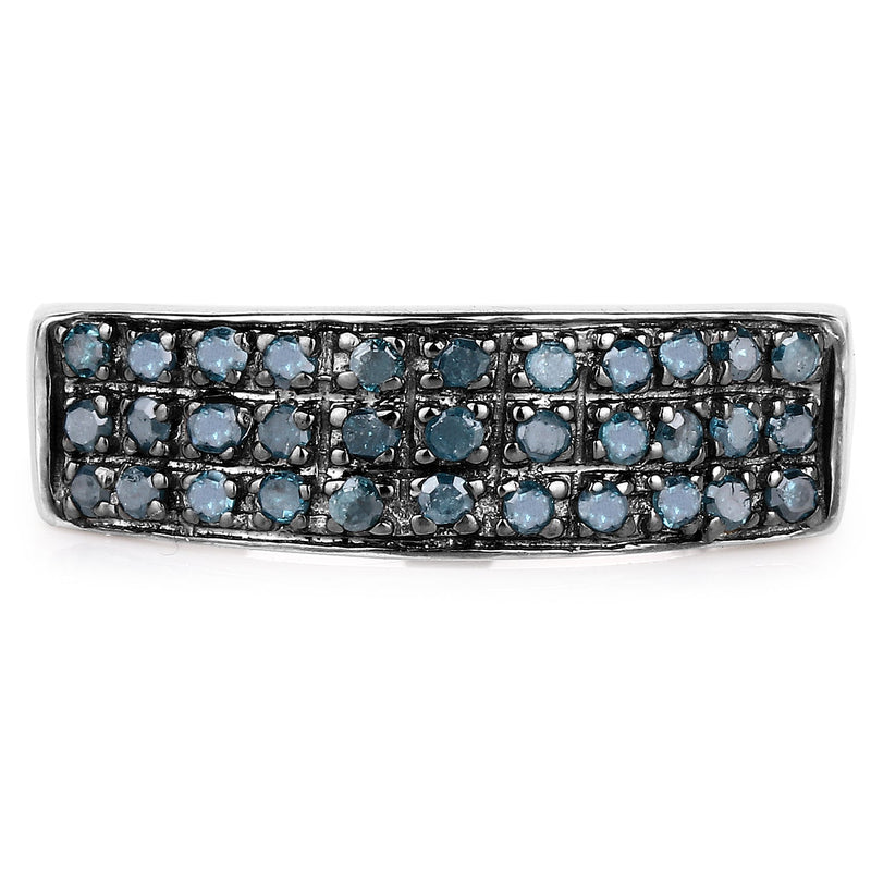 Bids.com 0.40 Carat Genuine Blue Diamond .925 Sterling Silver Ring Rings