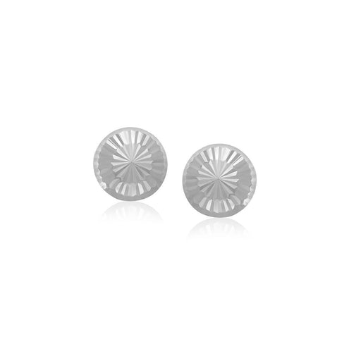 Bids.com 14k White Gold Textured Flat Style Stud Earrings Earrings