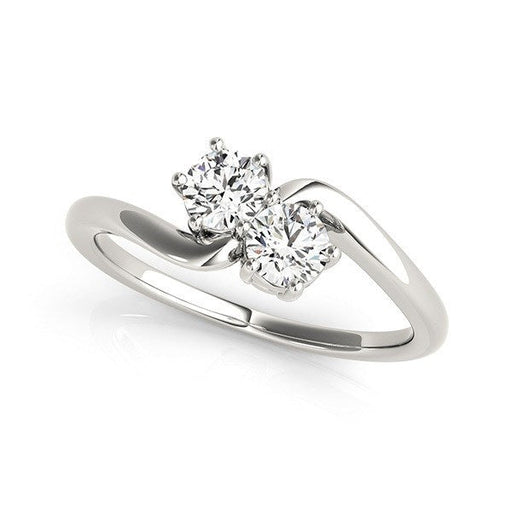 Bids.com Solitaire Two Stone Diamond Ring in 14k White Gold (1/2 cttw) Rings