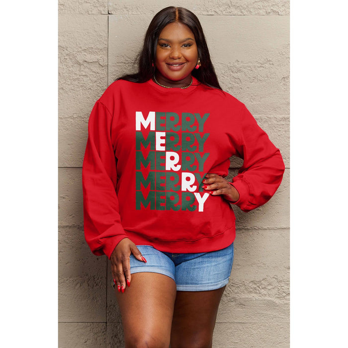 Simply Love MERRY Long Sleeve Sweatshirt