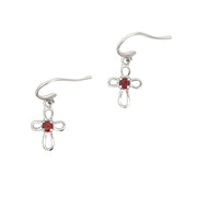 Bids.com .29ct Garnet Cross Earrings 10KT White Gold Earrings