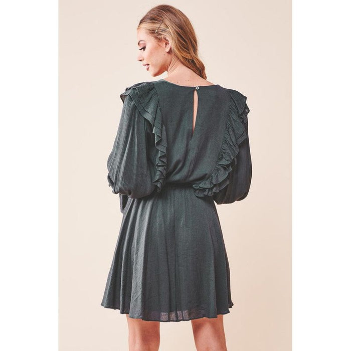 Ruffle Surplice Tied Mini Dress