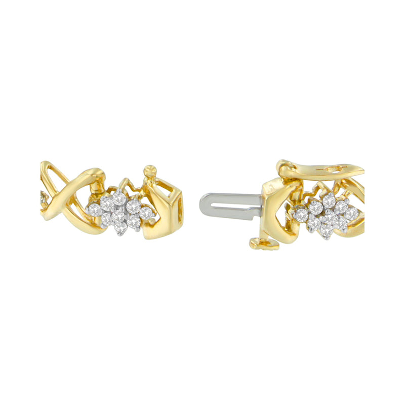 Bids.com 10k Yellow Gold Plated .925 Sterling Silver 2.00 Cttw Round-Cut Diamond Link 7" Bracelet (H-I Color, I2-I3 Clarity) Bracelets