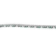 Bids.com 14K White Gold 4 5/8 Cttw Alternating White and Blue Diamond Martini Set Tennis Bracelet (H-I Color, I1-I2 Clarity) - 7" Inches Bracelets