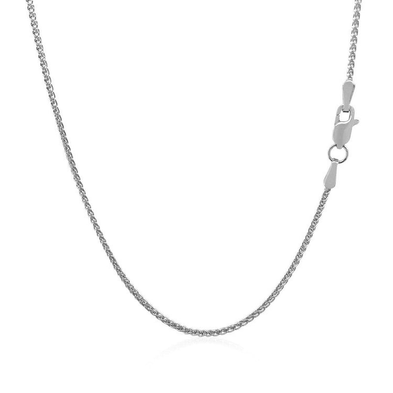 Bids.com 14k White Gold Diamond Cut Round Wheat Chain 1.2mm Necklaces