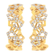 Bids.com 14K Yellow Gold 3/4 Cttw Diamond Honeycomb Hoop Earrings (G-H Color, SI1-SI2 Clarity) - 24MM Earrings