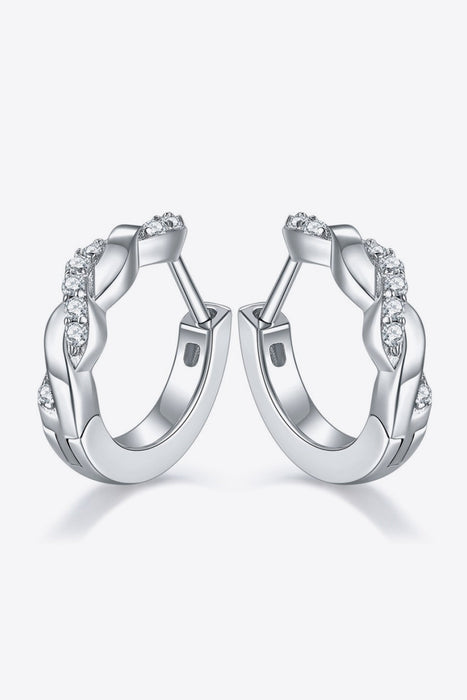 Moissanite Twisted Platinum-Plated Earrings