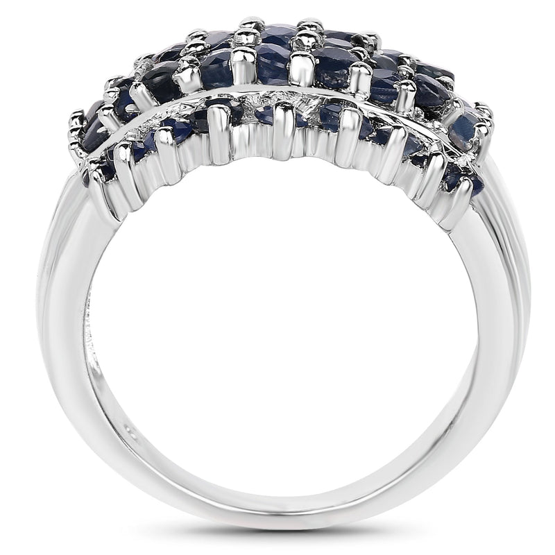 Bids.com 2.70 Carat Genuine Blue Sapphire .925 Sterling Silver Ring Rings