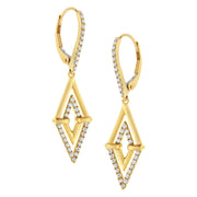 Bids.com 14K Yellow Gold 3/8 Cttw Double Triangle Drop and Dangle Diamond Earrings (G-H Color, SI1-SI2 Clarity) Earrings