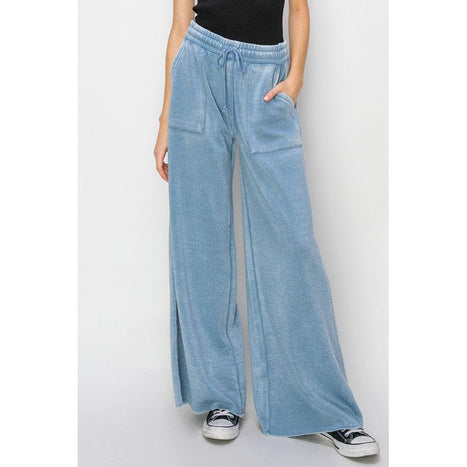 High Rise Wide Leg Drawstring Pants