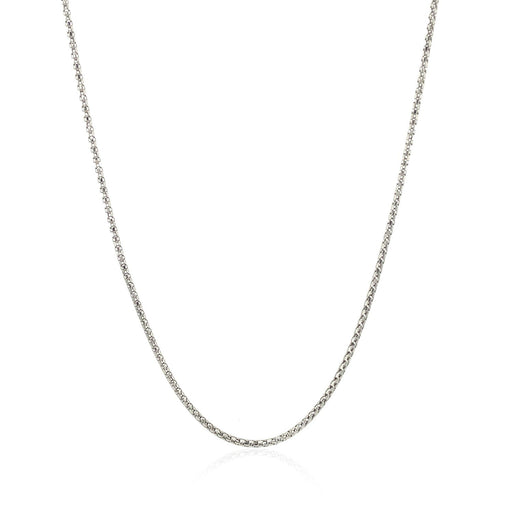 Bids.com 14k White Gold Adjustable Popcorn Chain 1.3mm Necklaces