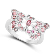 Bids.com 0.83 Carat Genuine Pink Tourmaline .925 Sterling Silver Ring Rings