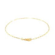 Bids.com 14K Yellow Gold Fine Paperclip Anklet (1.5mm) Accessories
