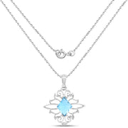 Bids.com 5.15 Carat Genuine Swiss Blue Topaz .925 Sterling Silver Pendant Pendants