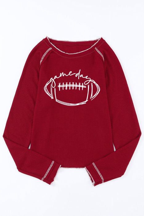 Football Round Neck Long Sleeve Sweatshirt