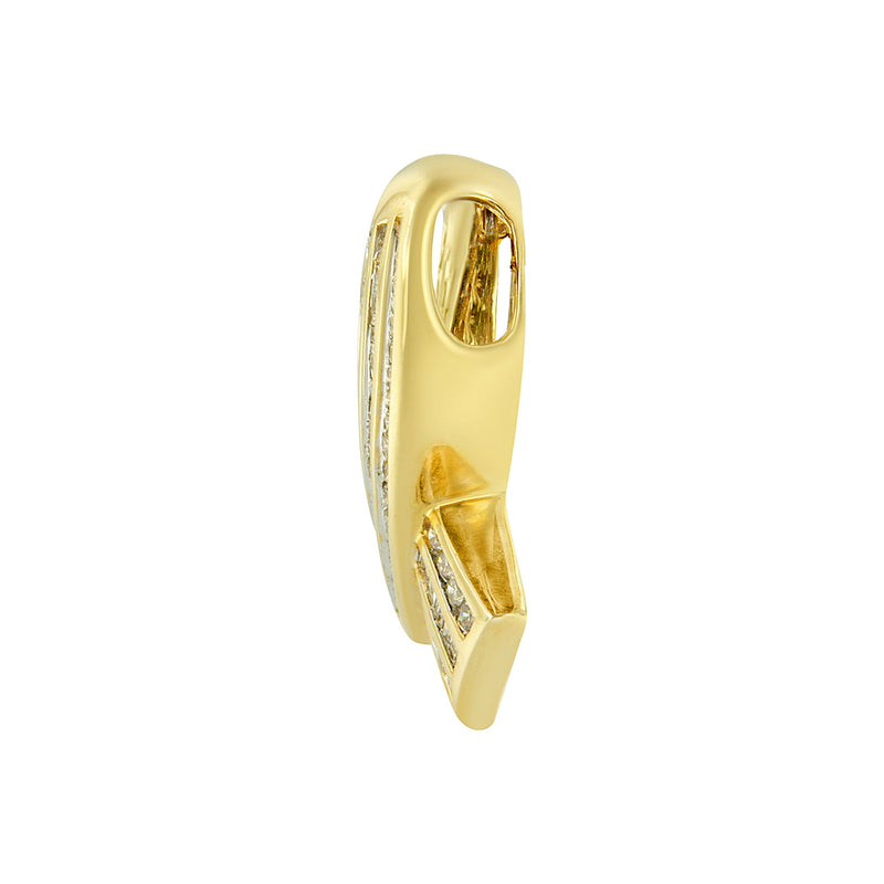 Bids.com 14K Yellow Gold 2 5/8 cttw Channel Set White Diamond Awareness Ribbon Pendant Necklace (G-H Color, VS1-VS2 Clarity) - NO CHAIN Necklaces