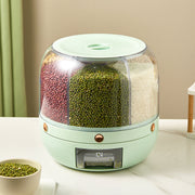 SmartPursue™ 360° Rotating Grain Storage Container Food Storage