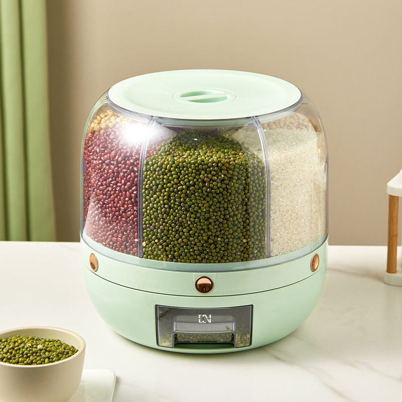 SmartPursue™ 360° Rotating Grain Storage Container Food Storage