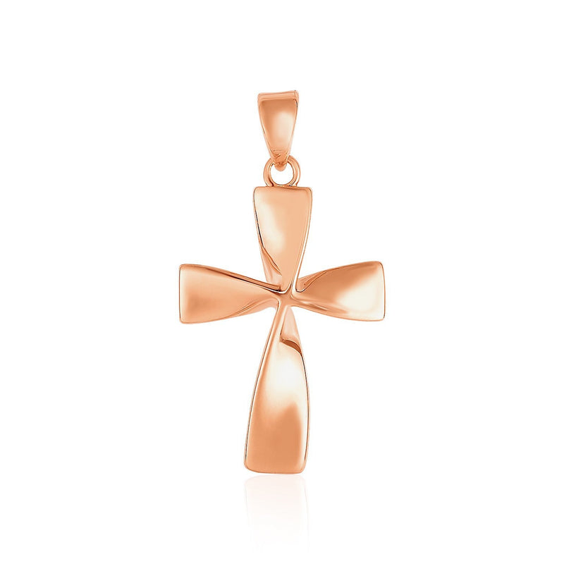 Bids.com Flat Twisted Cross Pendant in 14k Rose Gold Pendants