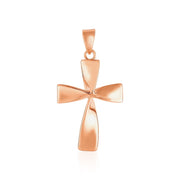 Bids.com Flat Twisted Cross Pendant in 14k Rose Gold Pendants