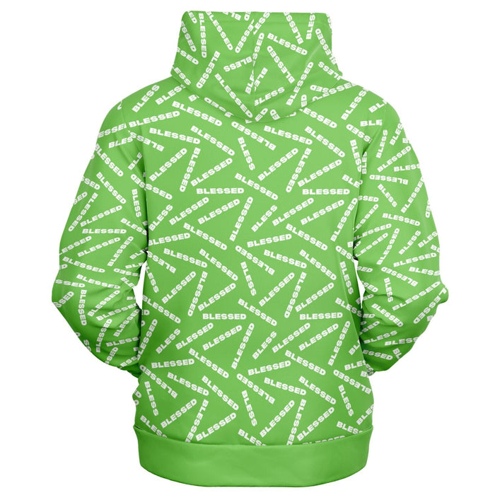 BLESSED Green Fashion Zip-Up Hoodie