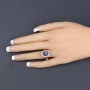 Bids.com 3.33 Carat Genuine Tanzanite and White Diamond 14K Yellow Gold Ring Rings
