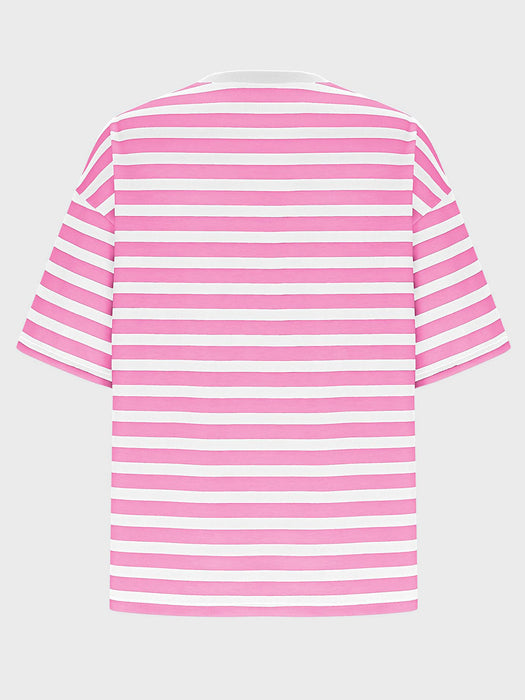 Striped Round Neck Half Sleeve T-Shirt