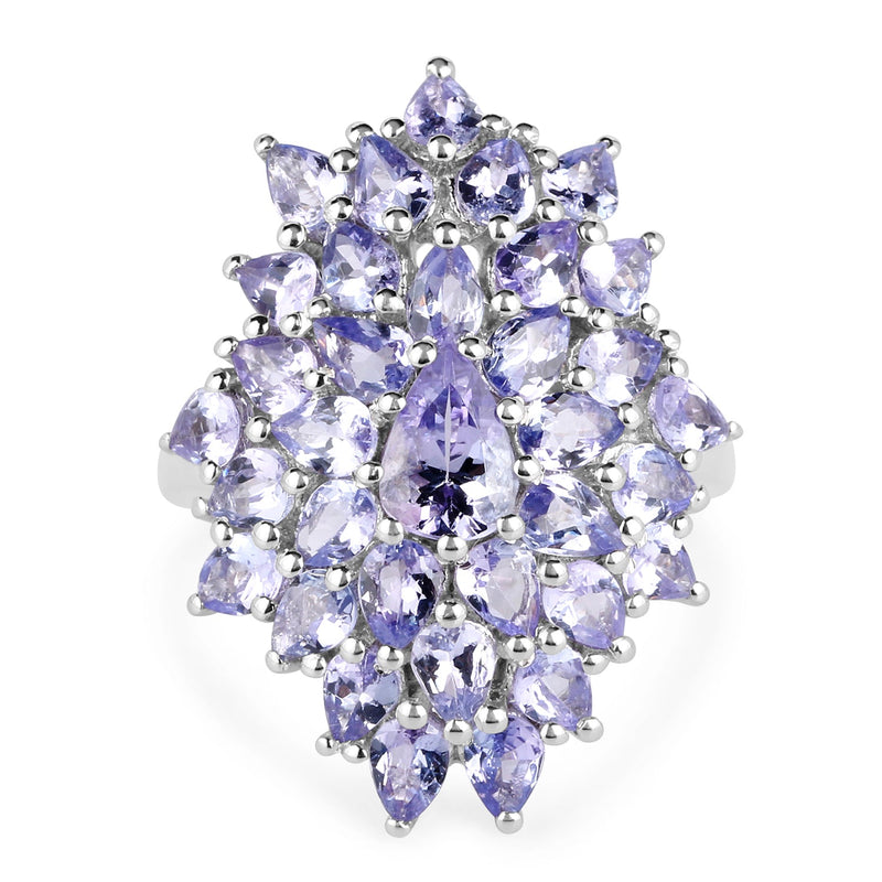 Bids.com 5.27 Carat Genuine Tanzanite .925 Sterling Silver Ring Rings