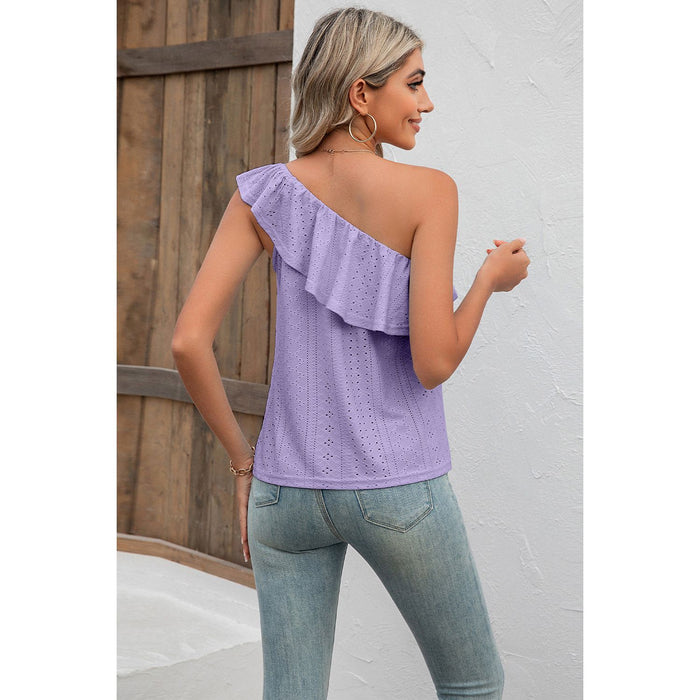 Eyelet One-Shoulder Tank